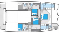 Catamaran SKYLARK -  Lower deck Layout